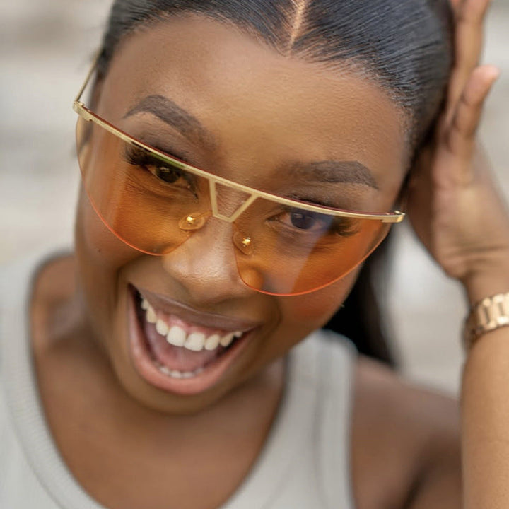 Women's futuristic sunglasses with protective metal frame Kalsten