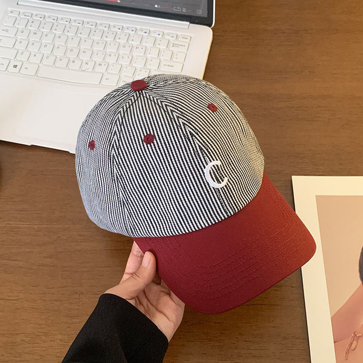 Men's Striped Casual Cotton Baseball Cap Kalsten
