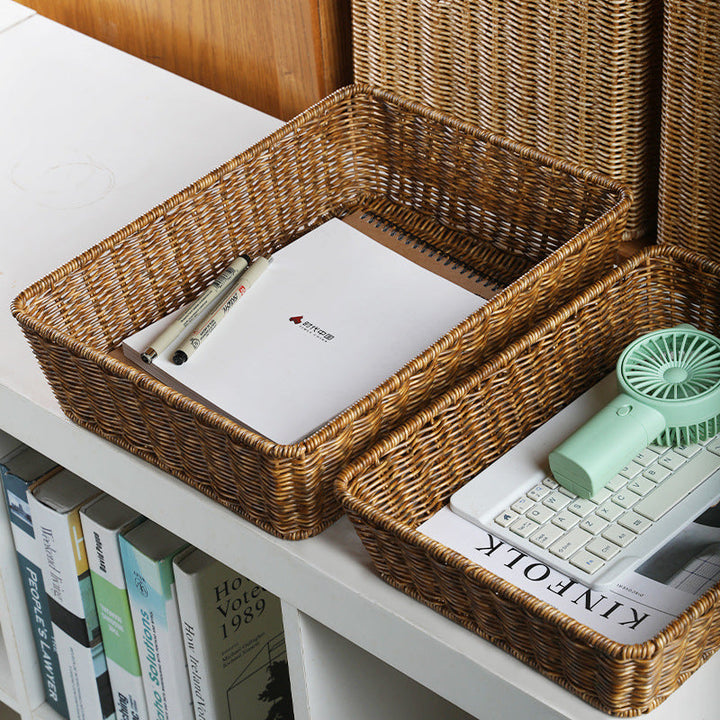 Unisex Rectangular Storage Basket made of hand-woven material Kalsten