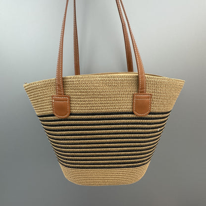 Basket bag with leather handles Acalora