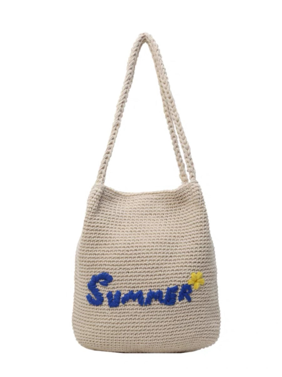 Hand-knotted shopping bag with cheerful summer design Kalsten