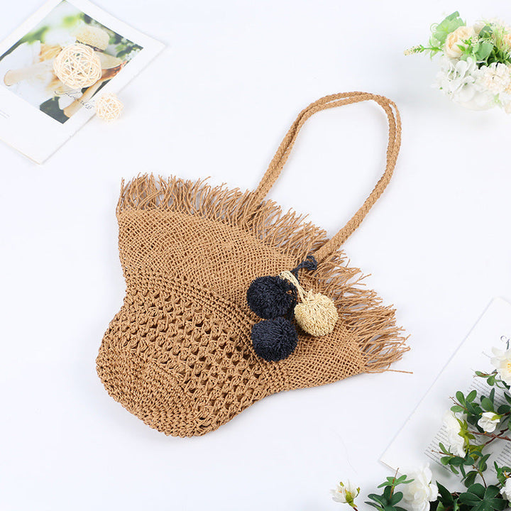Elegant Basket Bag with Fringed Design Kalsten