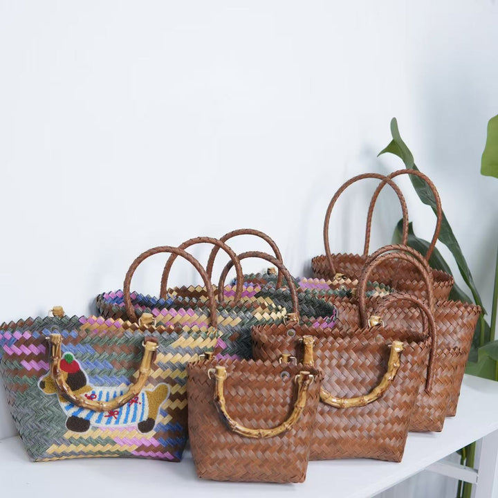 Braided tote bag with ergonomic handles Kalsten