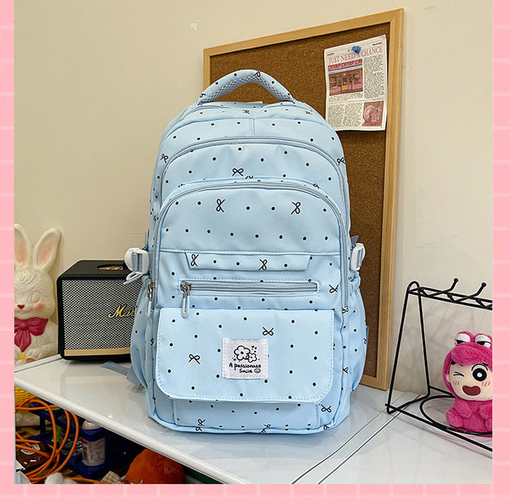 Charming Polka Dot Pattern School Backpack