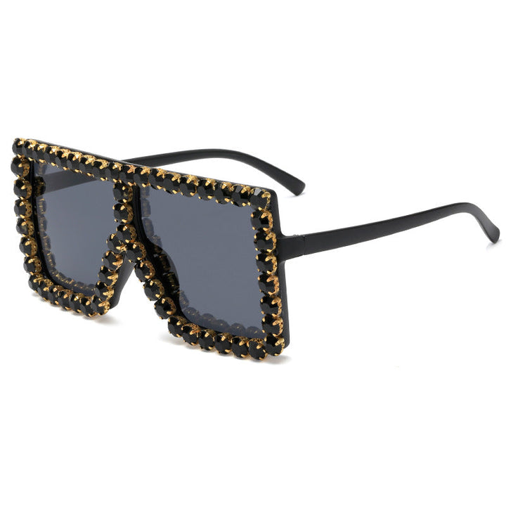 Women's striking square sunglasses with sparkling appliques Kalsten