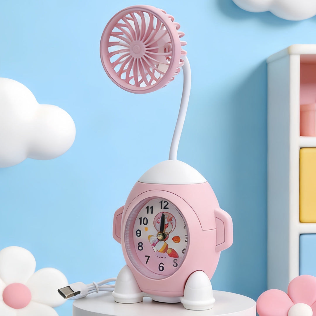 Ladies desk clock with integrated mini fan Kalsten