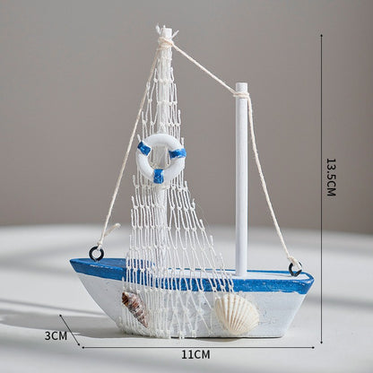 Maritime Sailboat Sculpture Accent