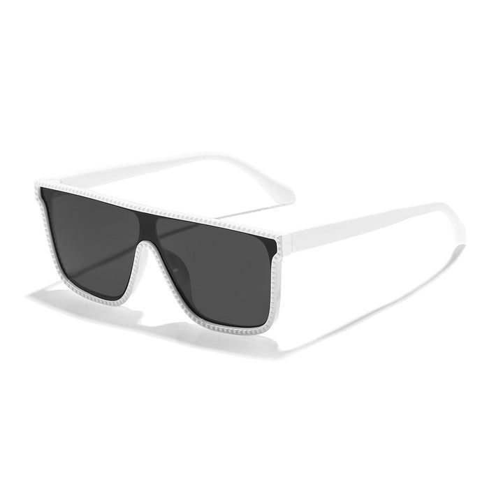 Women's futuristic fashion sunglasses with wide frame and contrasting lenses Kalsten