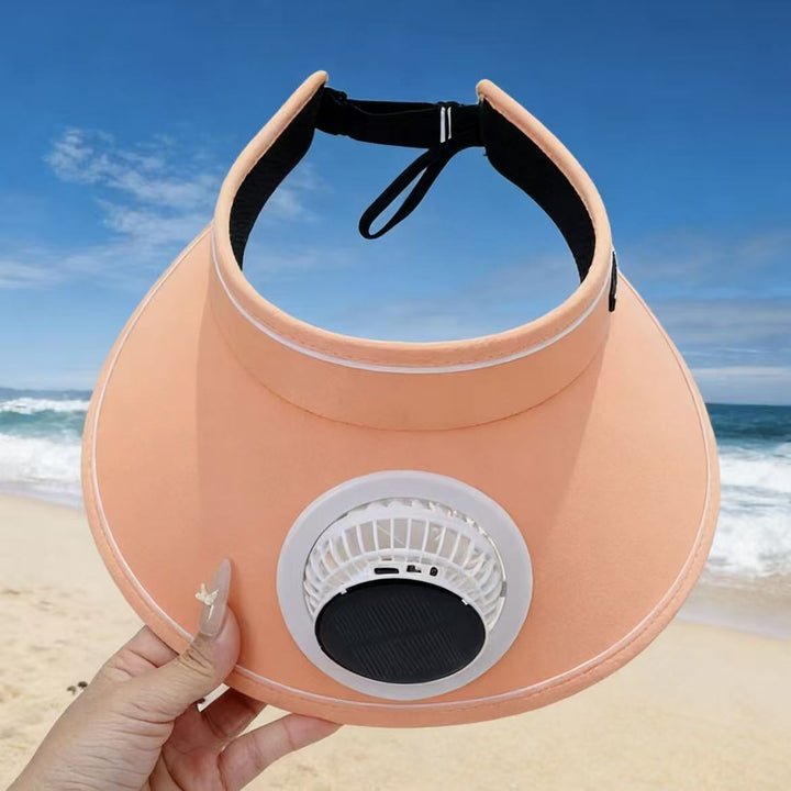 Sport Sun Visor with detachable front fan, adjustable headband and reflective piping Kalsten