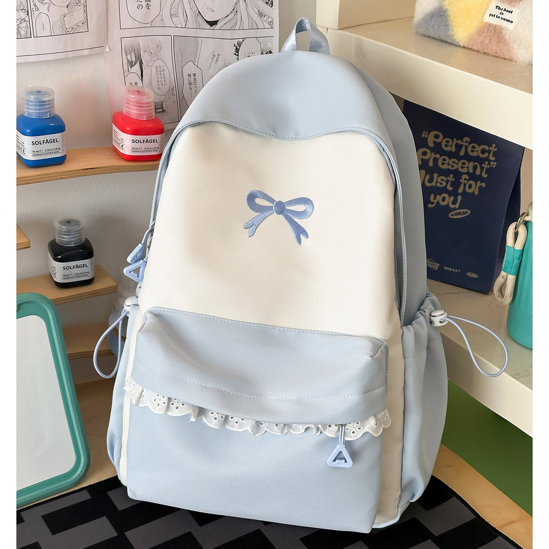 Cute Ruffled Bow Detail School Backpack
