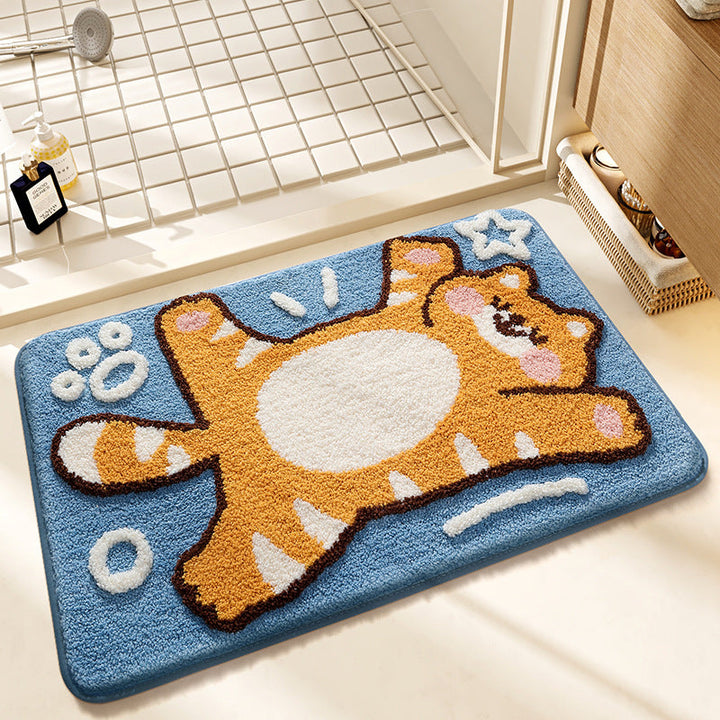 Cute Cat-Themed Bath Mat Kalsten