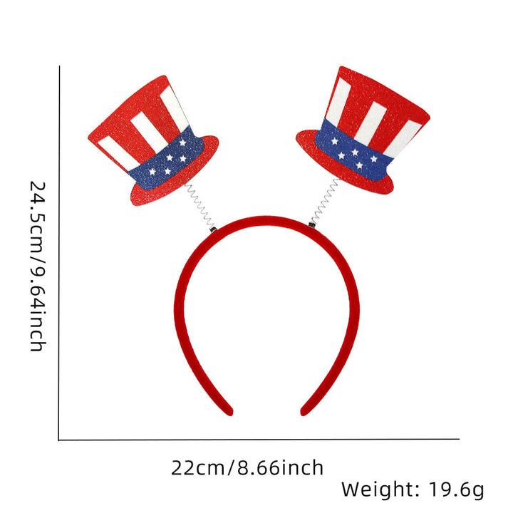 Unisex nan patriotic party headband with star pom poms and flag pendants Kalsten