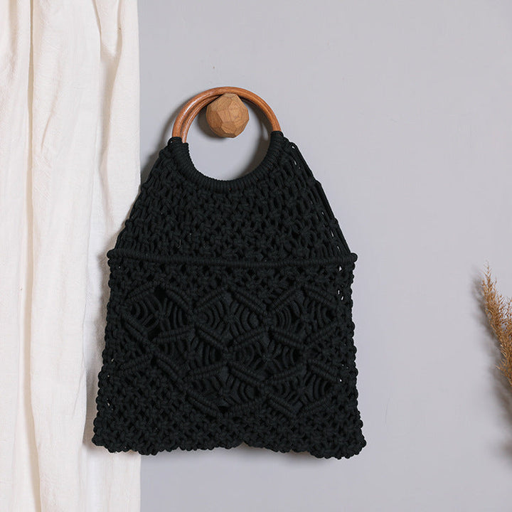 Macrame bag with wooden handle Kalsten