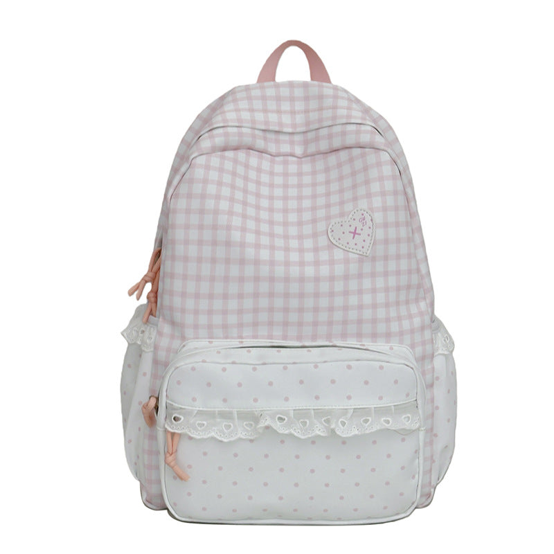 Whimsical Gingham Pattern Backpack Kalsten