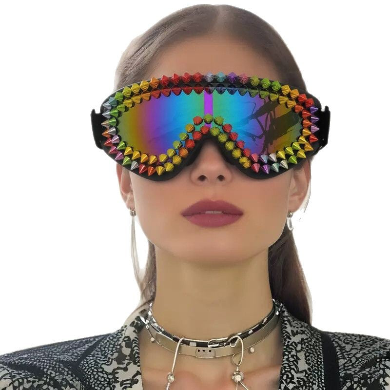 Ladies extravagant ski goggles with colorful studs Kalsten