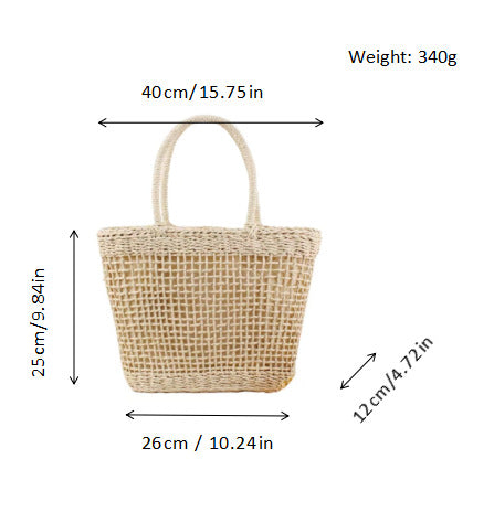 Handcrafted straw bag with fine structure Kalsten