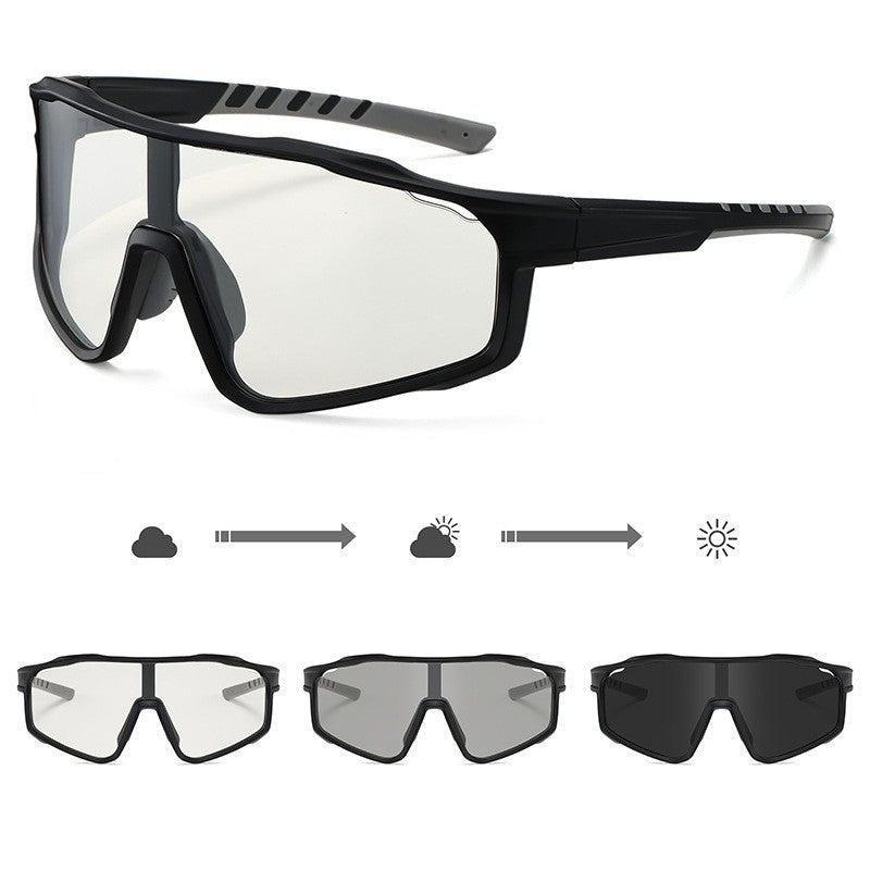 Unisex sporty cycling glasses with photochromic lenses and aerodynamic design Kalsten