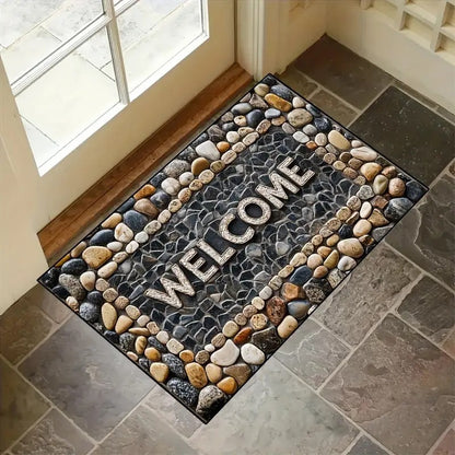 Decorative Stone Pattern Area Mat Acalora