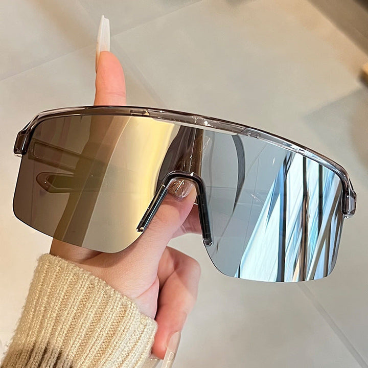 Unisex nan sporty shield sunglasses with continuous visor glass and non-slip nose pads Kalsten