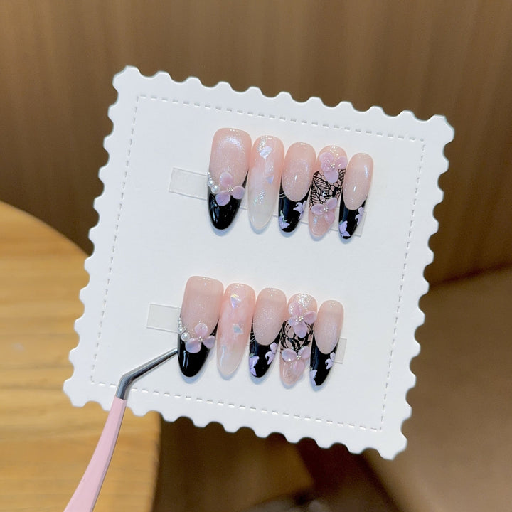 Artificial Nails In Elegant Floral Design Kalsten