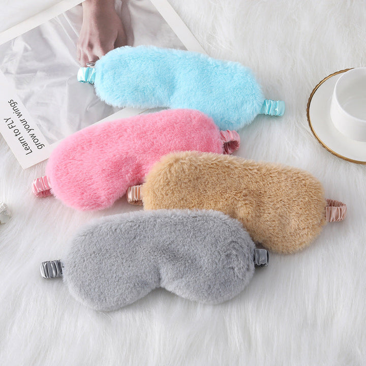 Women's cozy sleep mask made of plush with adjustable elastic band and lightproof inner lining Kalsten