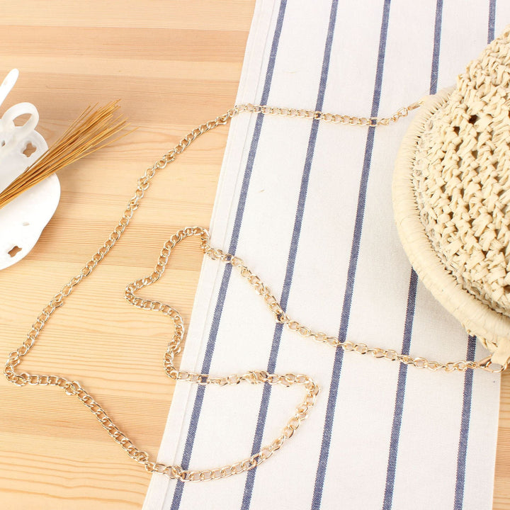 Handbag Made of High-Quality Natural Material with Silver Chain Strap Kalsten