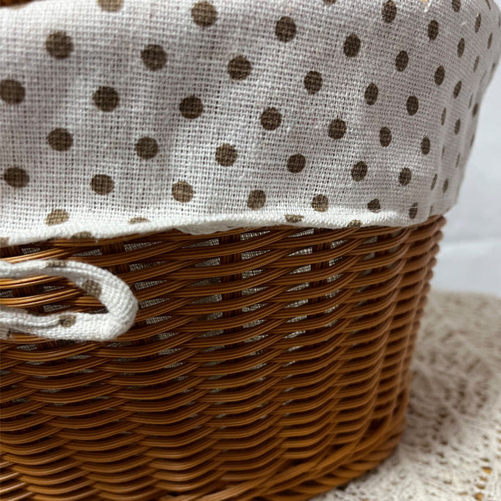 Ladies Elegant Braided Basket with Removable Fabric Insert Kalsten