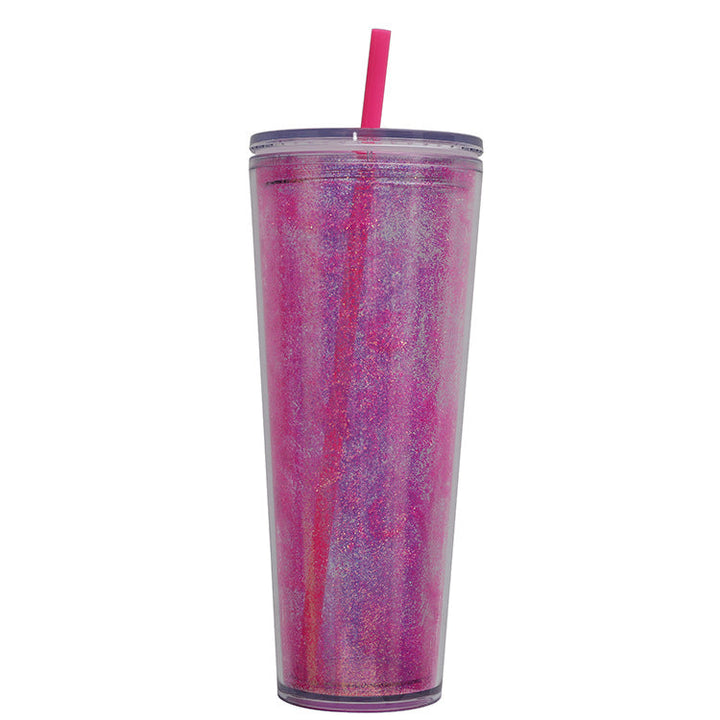 Ladies Glittering Drinking Bottle with Straw Kalsten