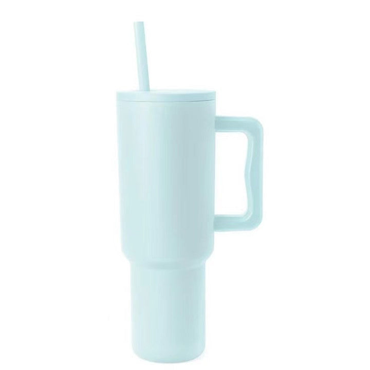 Women thermos cup with ergonomic handle and integrated straw Kalsten