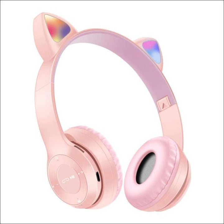 Cat-Ear Bluetooth Headphones with LED Lights