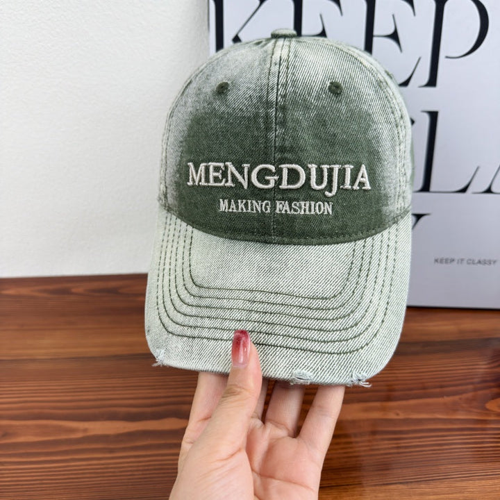 Men's Distressed Denim Baseball Cap Kalsten 1784270408