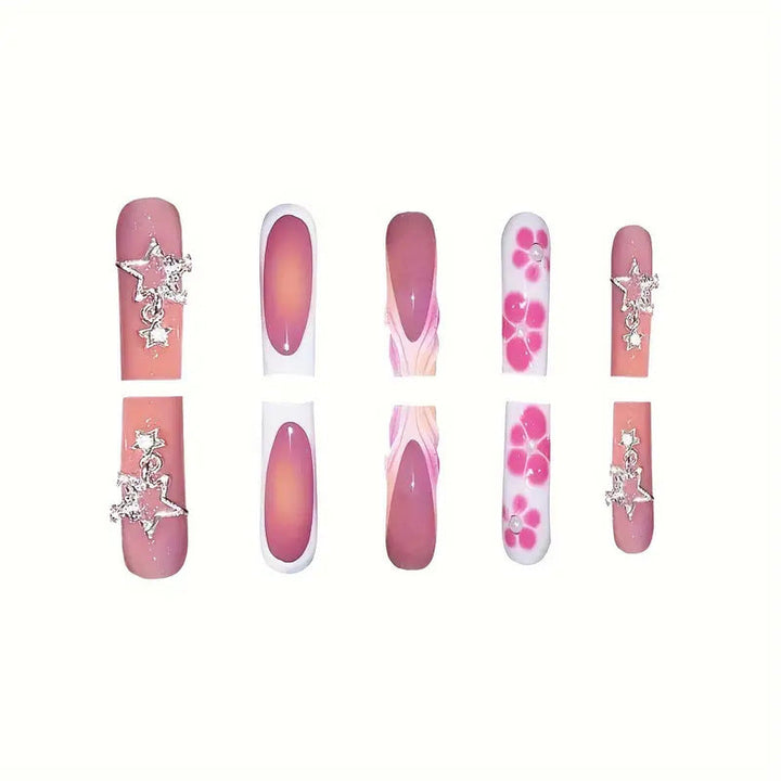Artistic 3D Floral Press-On Nail Set Kalsten