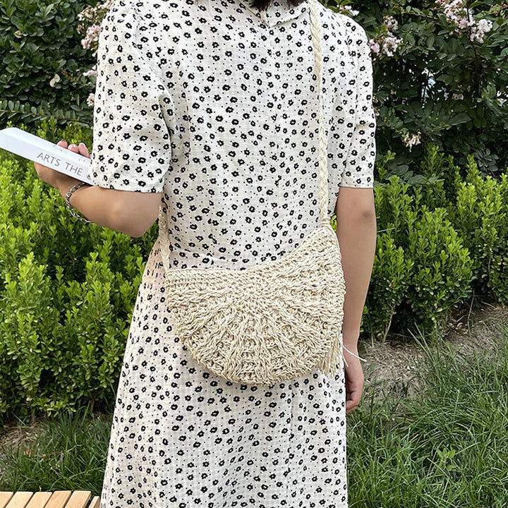 Hand-knotted shoulder bag with fringes Kalsten