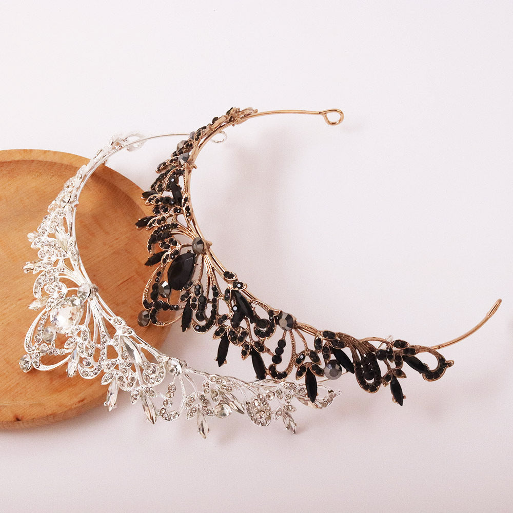 Ladies Elegant Hair Crown with Filigree Crystal Decorations Kalsten