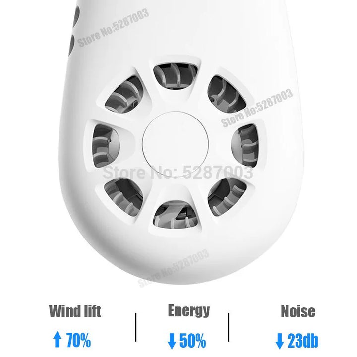 Women One Size Portable Leafless Rechargeable Hands-Free Neck Fan with Whisper-Quiet Brushless Motors and Adjustable Airflow Kalsten