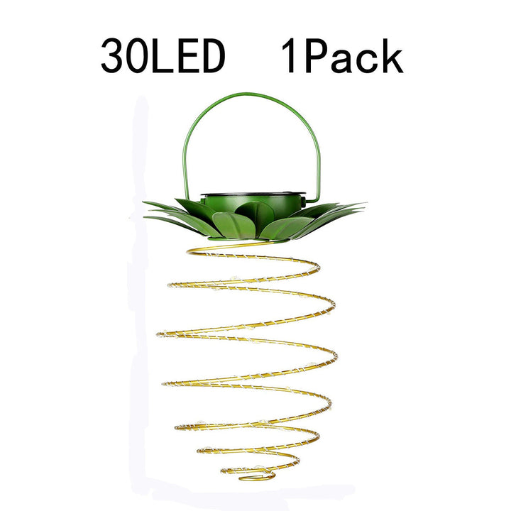 Spiral Hanging Solar LED Lantern With Lotus Canopy And Carrying Handle Kalsten