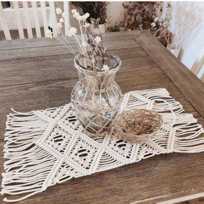Bohemian Woven Macrame Table Runner Acalora