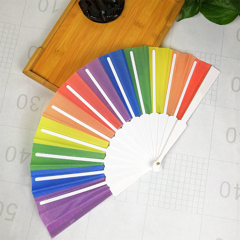 Women's colorful hand fan with artistic design Kalsten