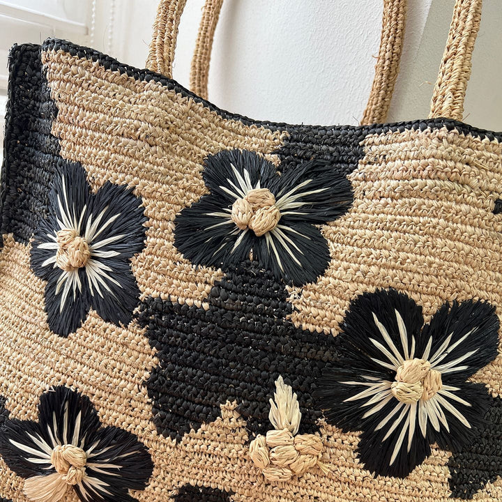 Handcrafted beach bag with floral design Kalsten