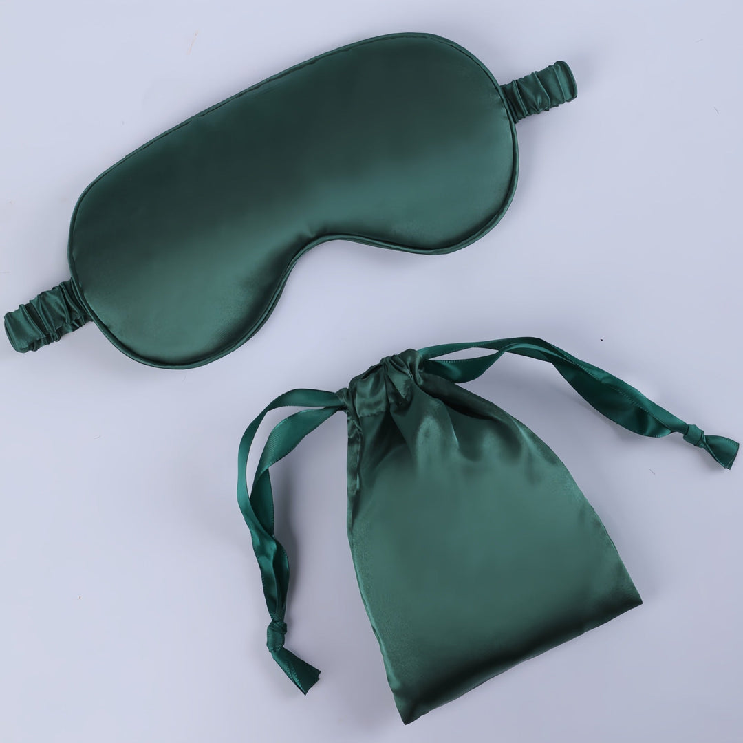 Women's nano silk sleep mask with padded eye area, adjustable elastic band, and storage pouch Kalsten