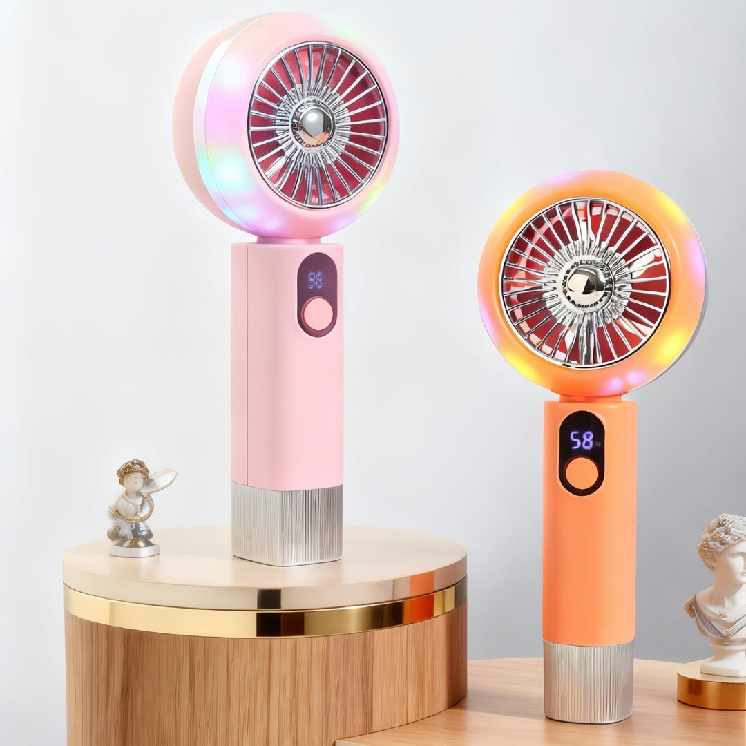 Ladies Portable Hand Fan with LED Color Changing Kalsten