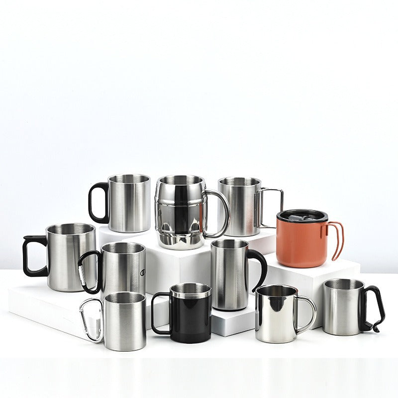 Women's Stainless Steel Coffee Mug with Carabiner Handle Kalsten
