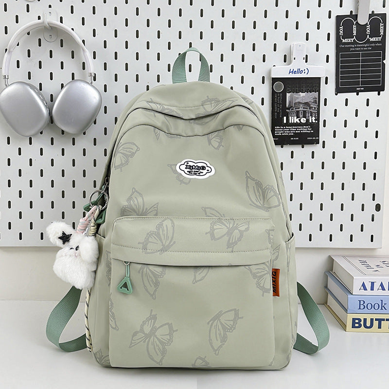 Butterfly Print Casual School Backpack