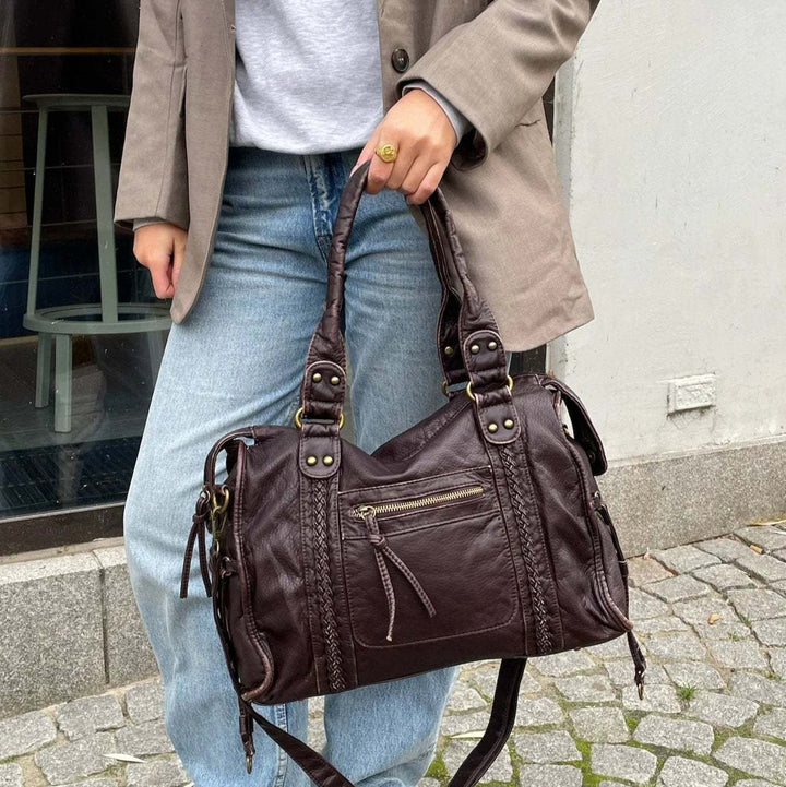 Ladies Shoulder Bag PU Leather Spacious with Laptop Compartment and Adjustable Strap | Kalsten