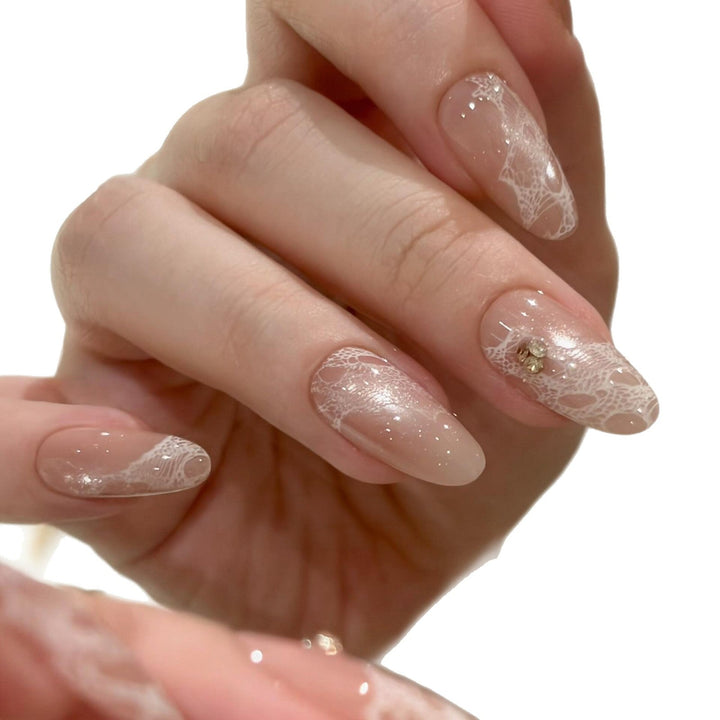 Elegant artificial nails with tips and glitter Kalsten