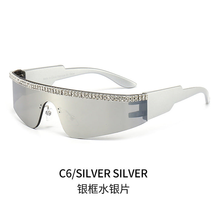 Women's Fashion Glamour Sunglasses with Rhinestone-Embellished Frame Kalsten