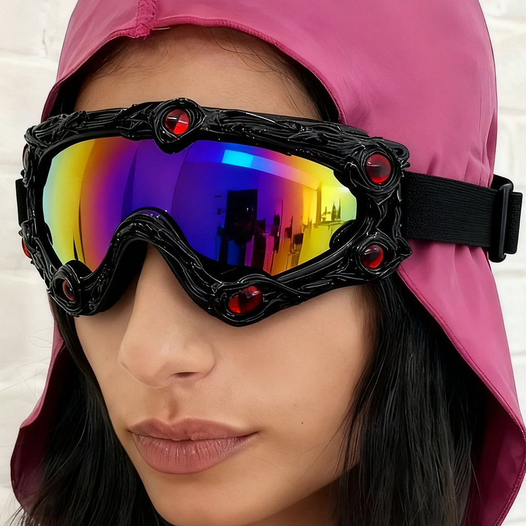 Women's ski goggles in a futuristic design with decorative details Kalsten