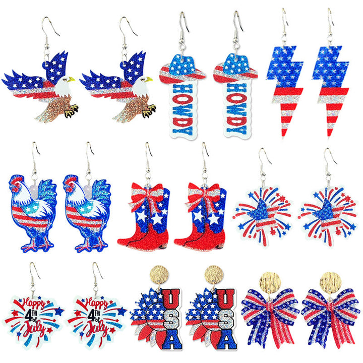 Women's shimmering statement earrings with star and fireworks design made of acrylic Kalsten