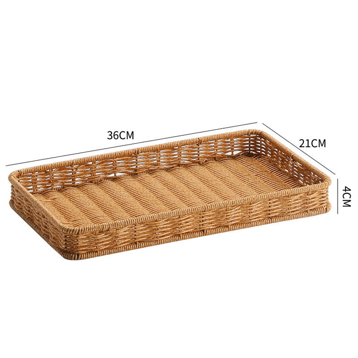Unisex Rectangular Serving Basket made of handwoven natural material Kalsten