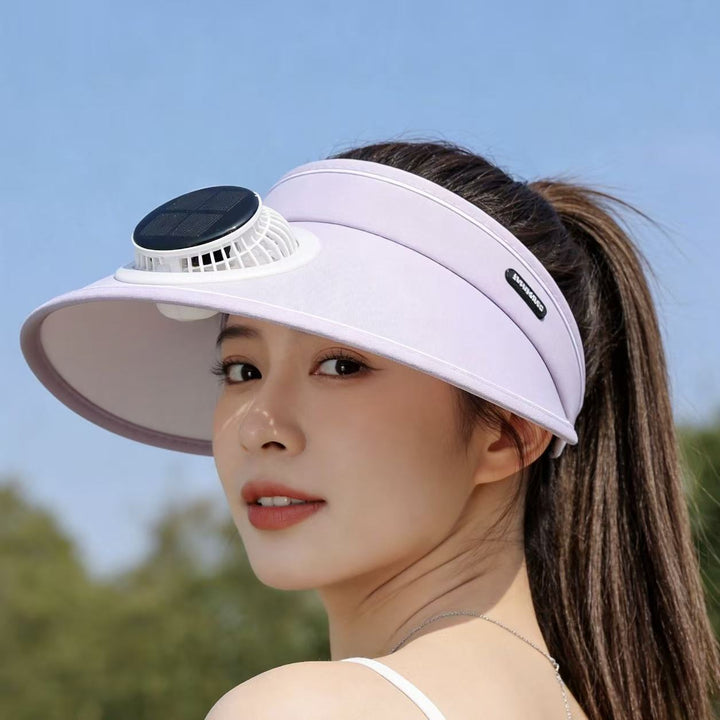 Sport Sun Visor with detachable front fan, adjustable headband and reflective piping Kalsten